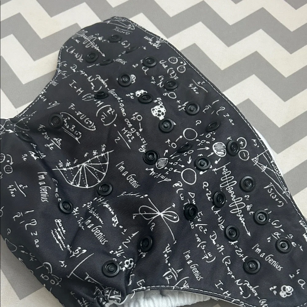 BumGenius Black Science Print Diaper Cover